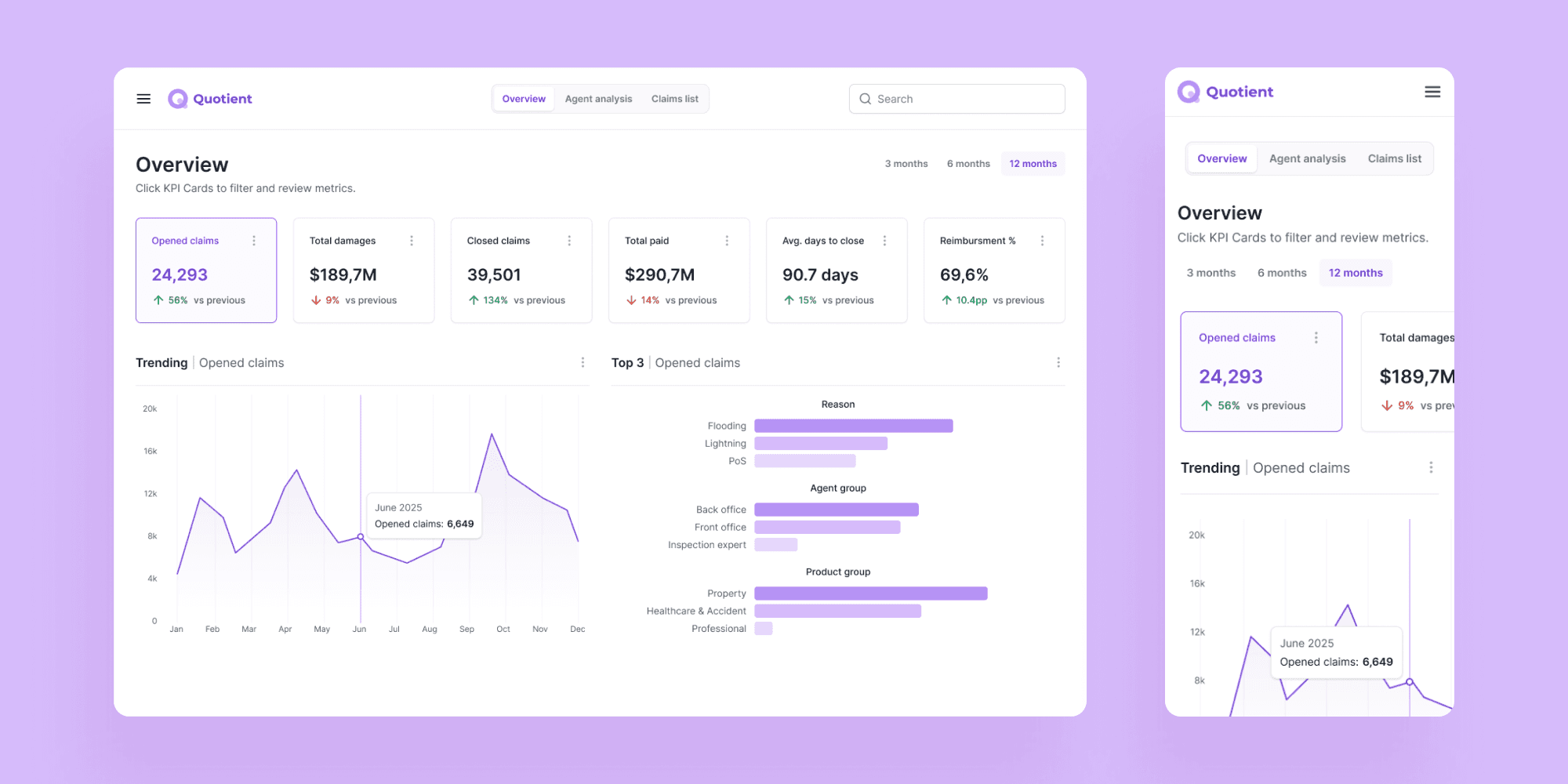 3 screens of mobile navigation
