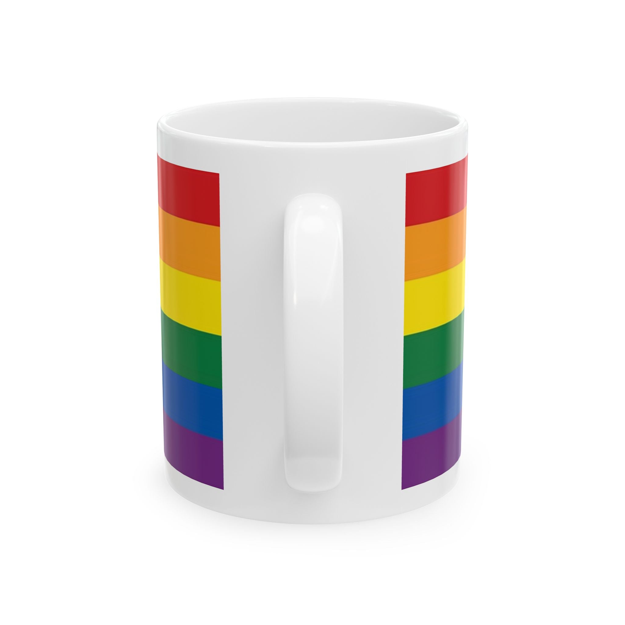 Gay Pride Flag Mug – 11oz Ceramic Coffee Cup with LGBTQ+ Rainbow Design - Salt Lake Pride Flags