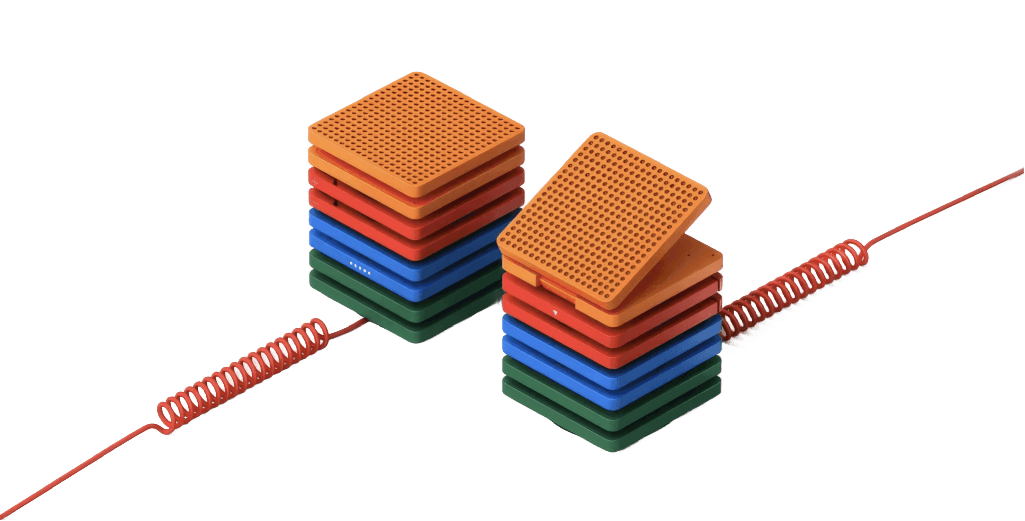 A surreal image of a person in motion, holding flowers in a field with a futuristic circular structure in the background. (Background Removed)