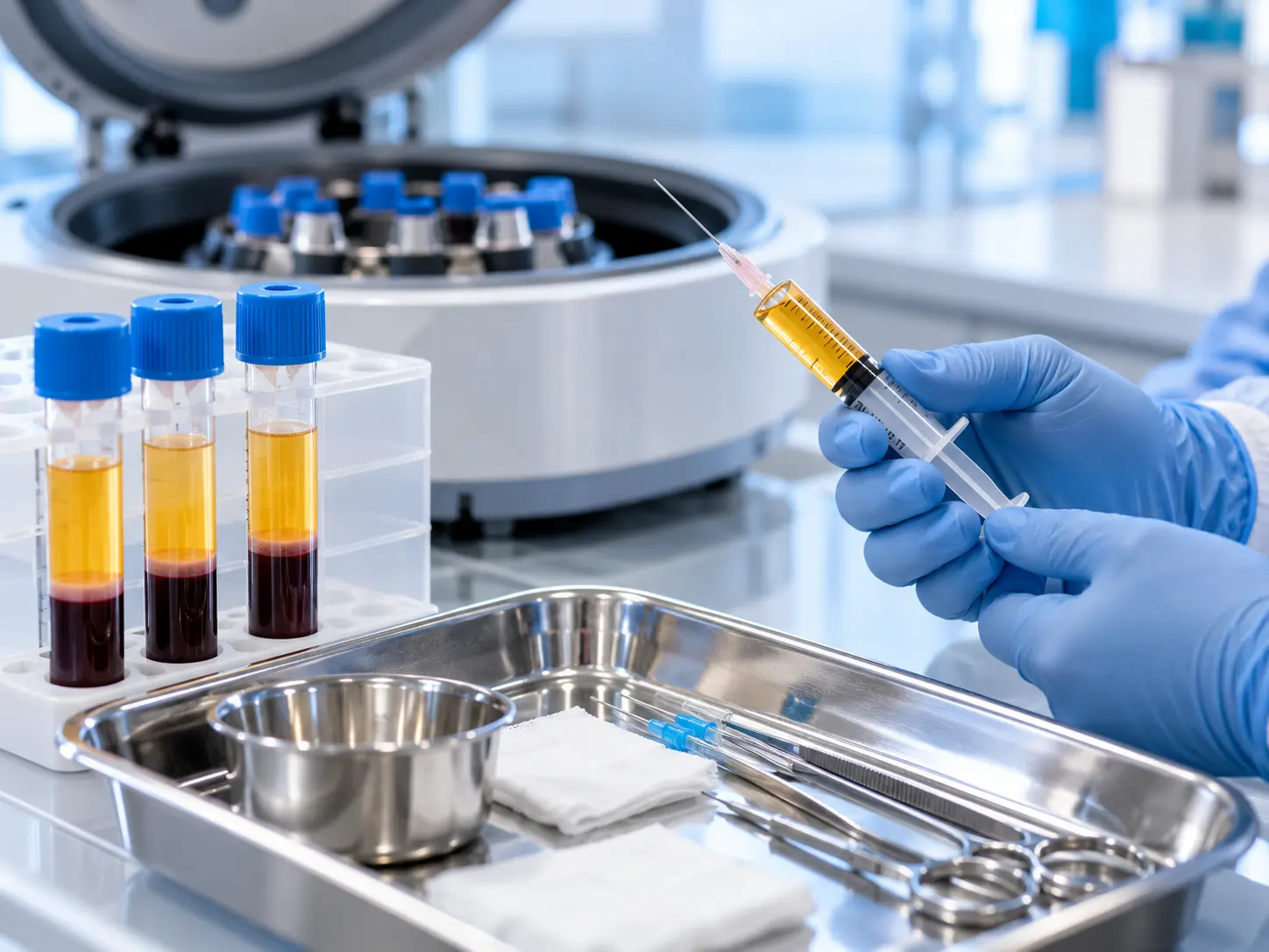 PRP preparation for regenerative medicine treatment in a clinical setting