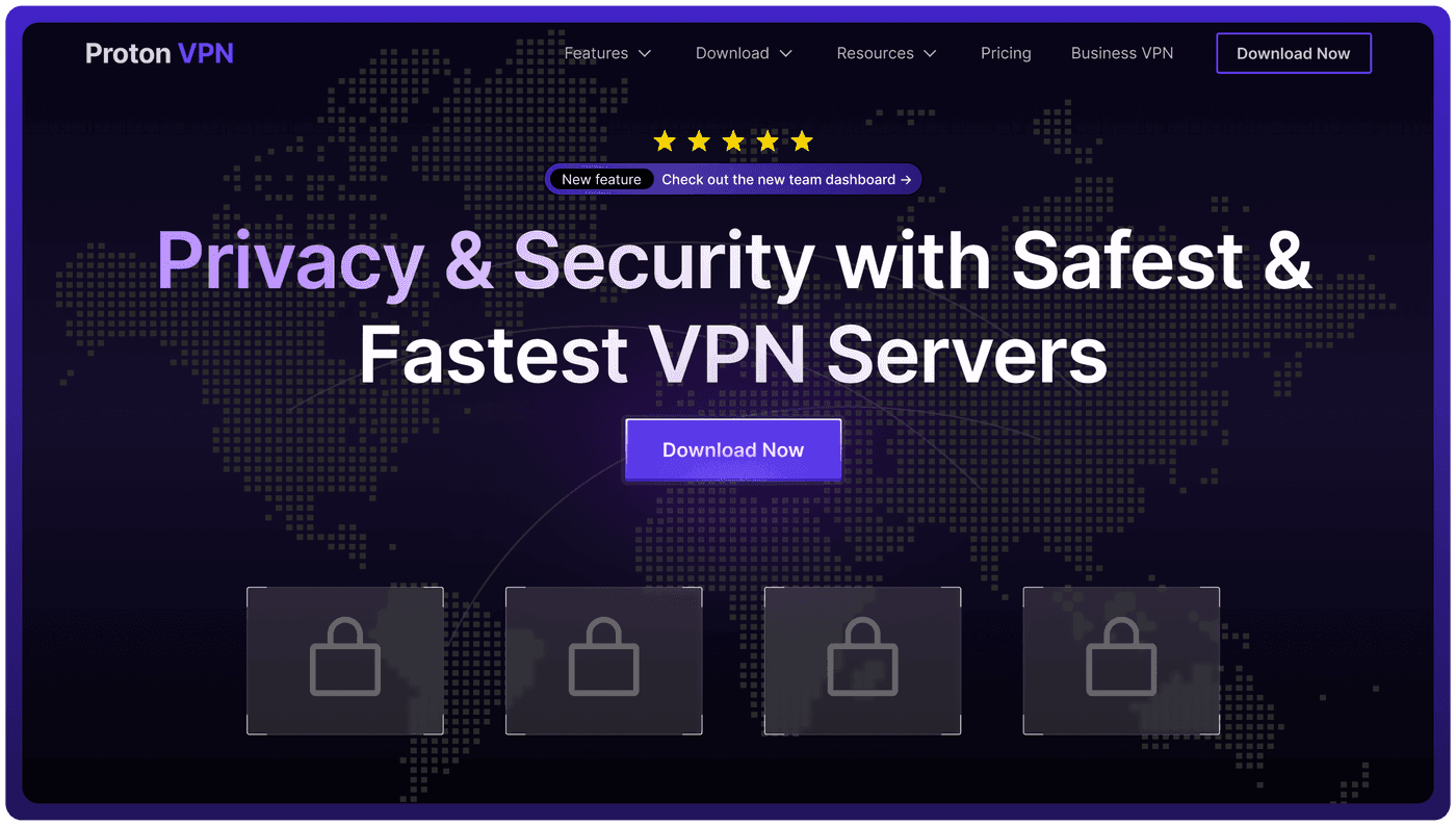 Proton VPN landing page design by WDLP