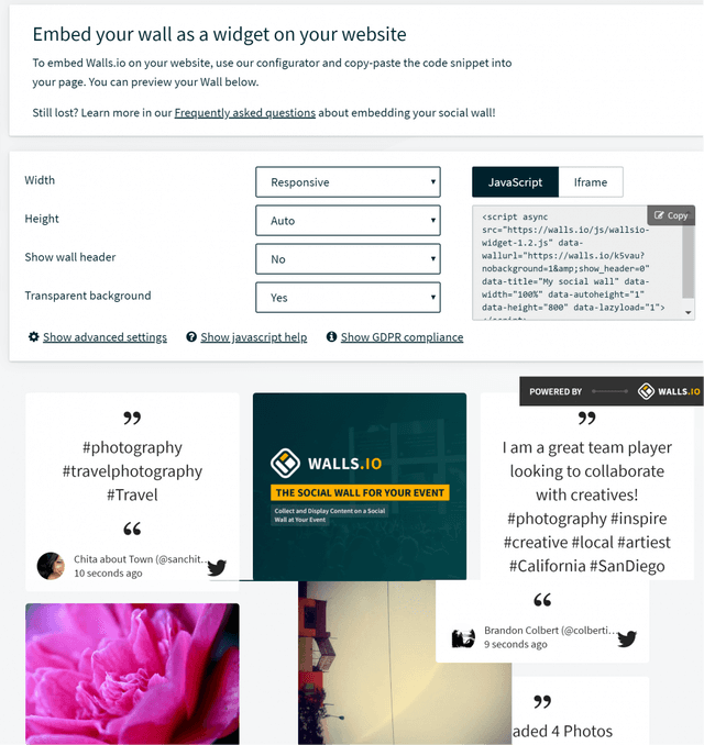 walls.io embed