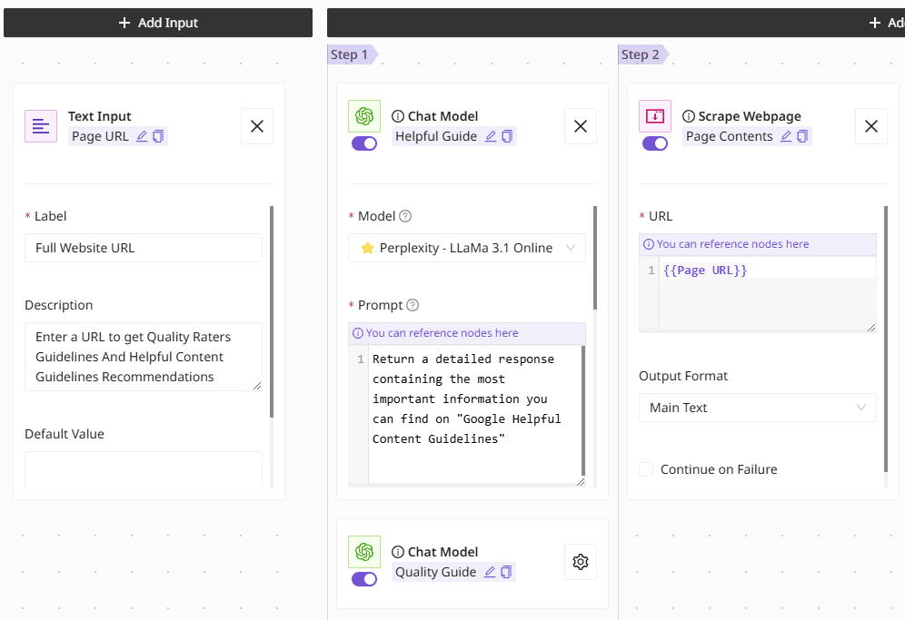 Input Setup