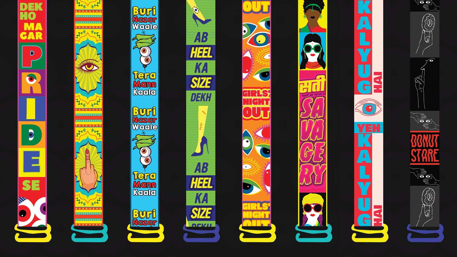 colorful bra straps design