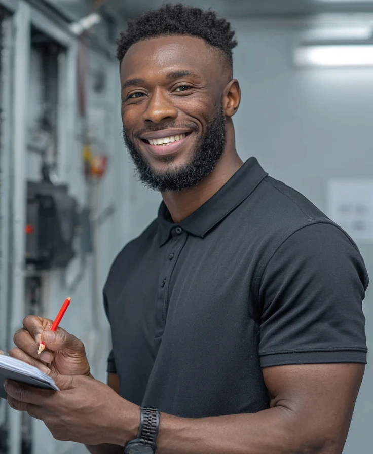 Electrician With Clipboard