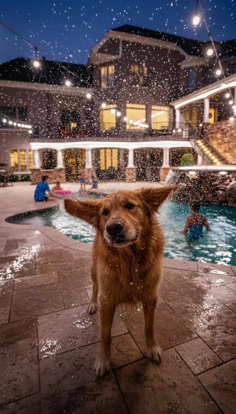 Dog shaking off water
