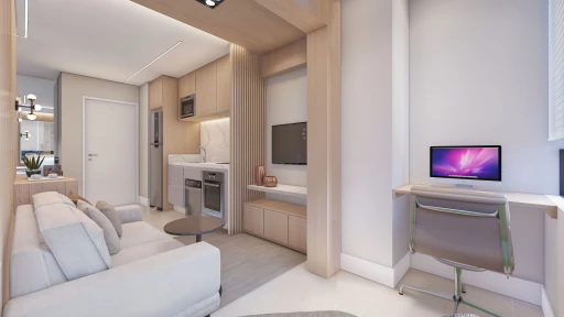 Apartamento de 33 m², 1 dormitório, Wave