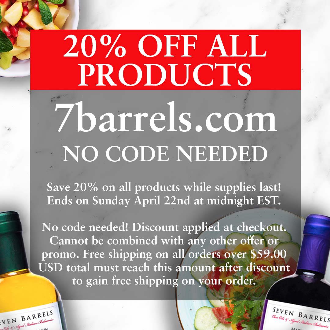 Seven Barrels Promo graphic 20% off