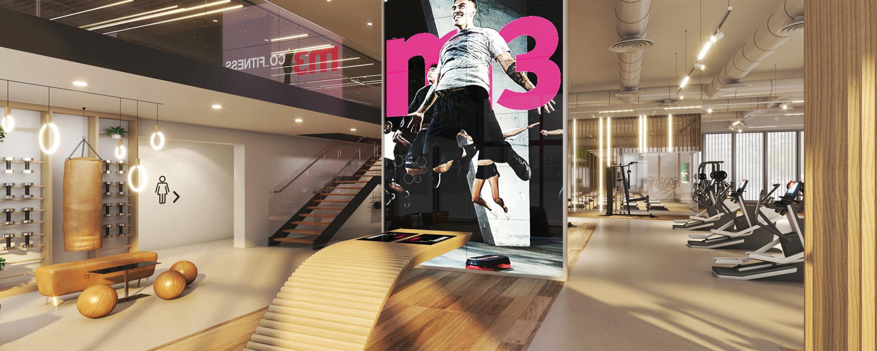 Gate entrance and big visual for a design and creative concept fitness in Switzerland
