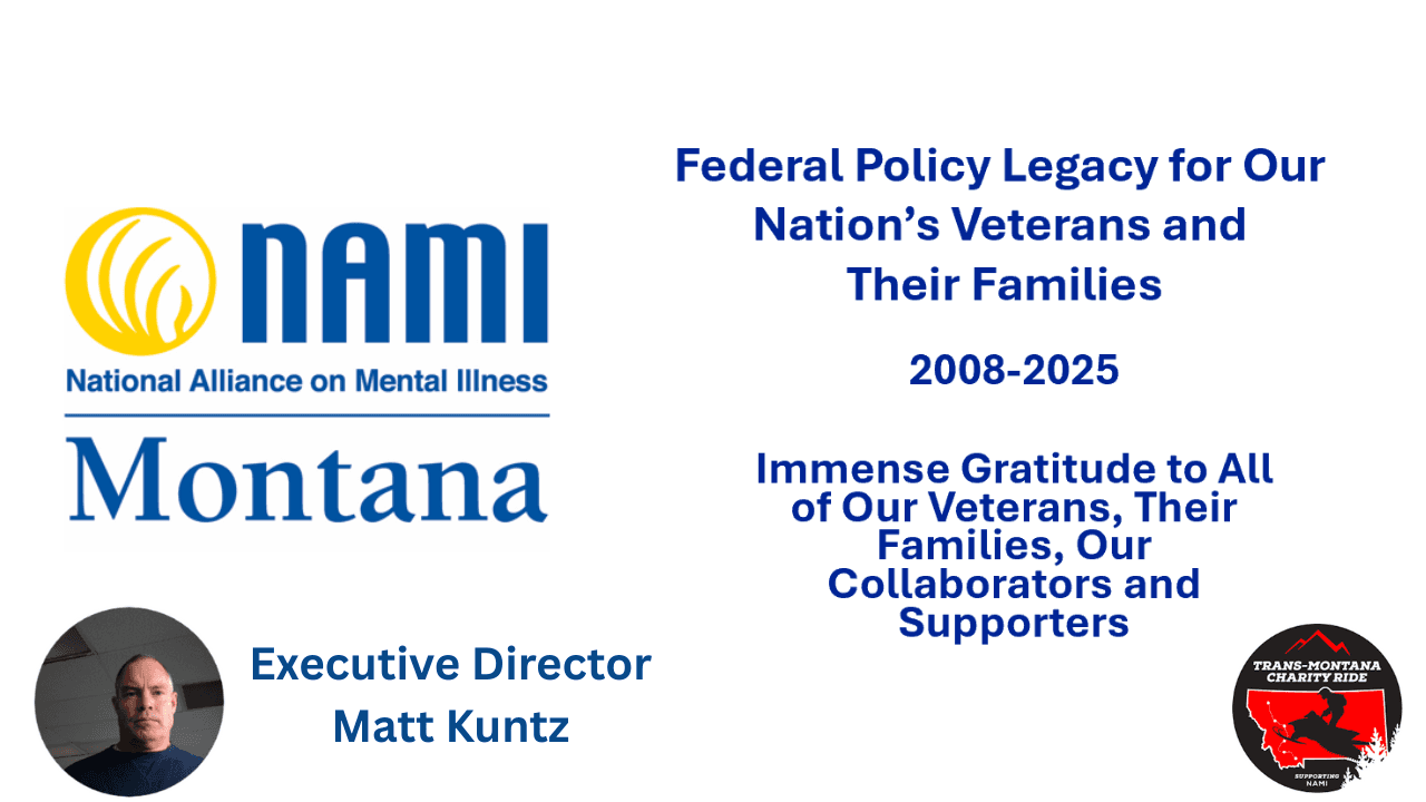 NAMI Montana Veterans Mental Health Efforts Over Almost Two Decades