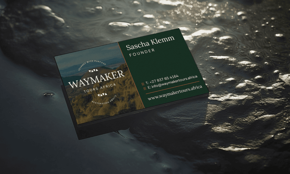 A business card on water.
