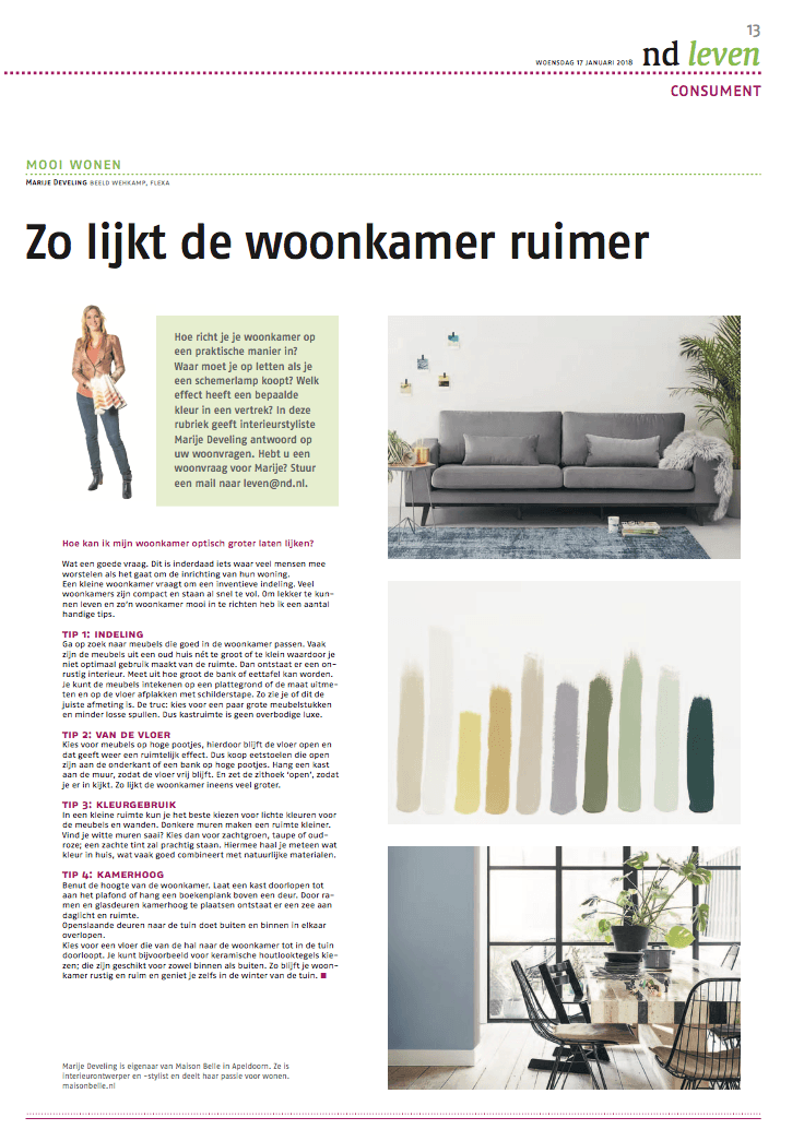 kleine woonkamer inrichten tips