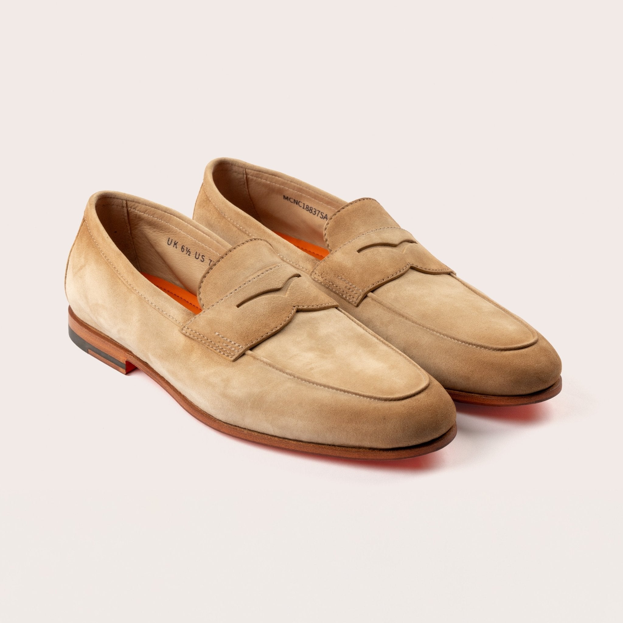 Men’s beige suede Carlo loafer - Mandelli UK