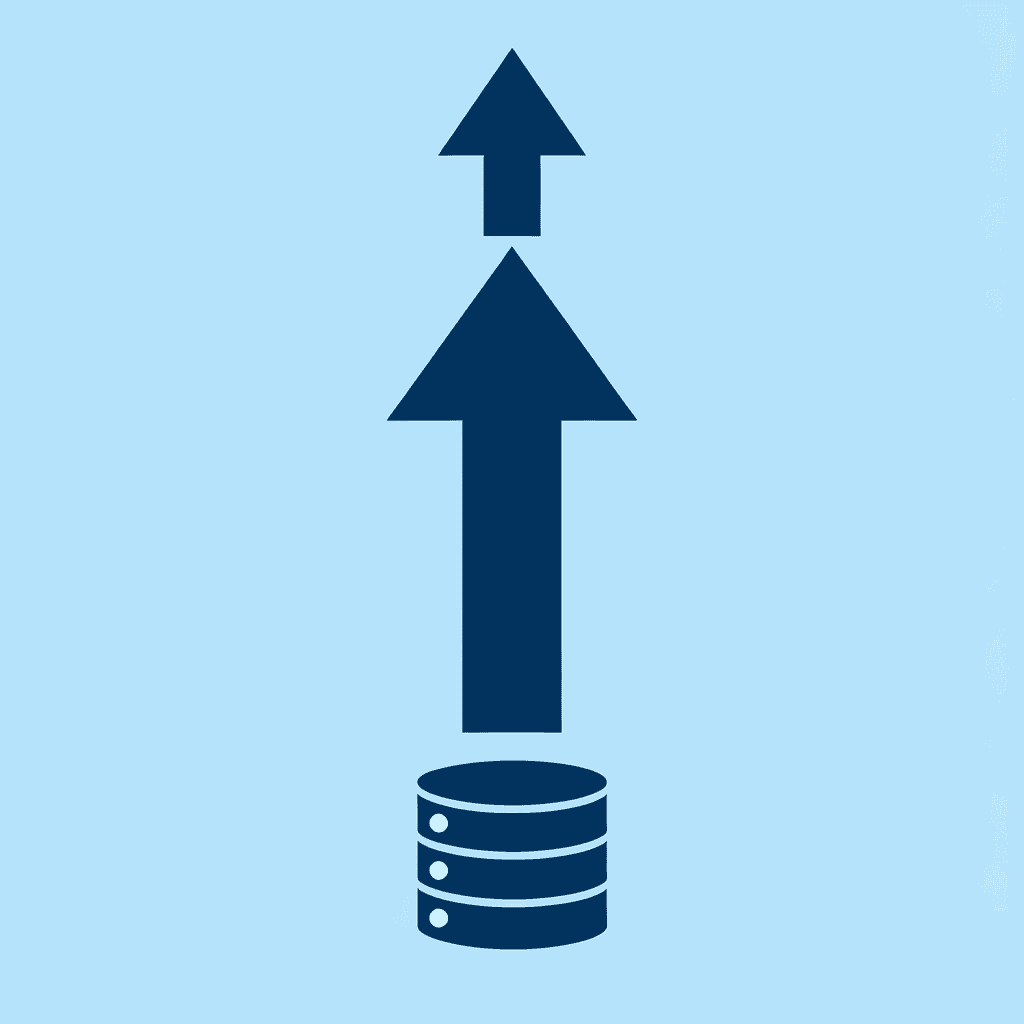 Upward arrow showing improvement metrics: 75% faster retrieval times and 40% reduction in administrative work