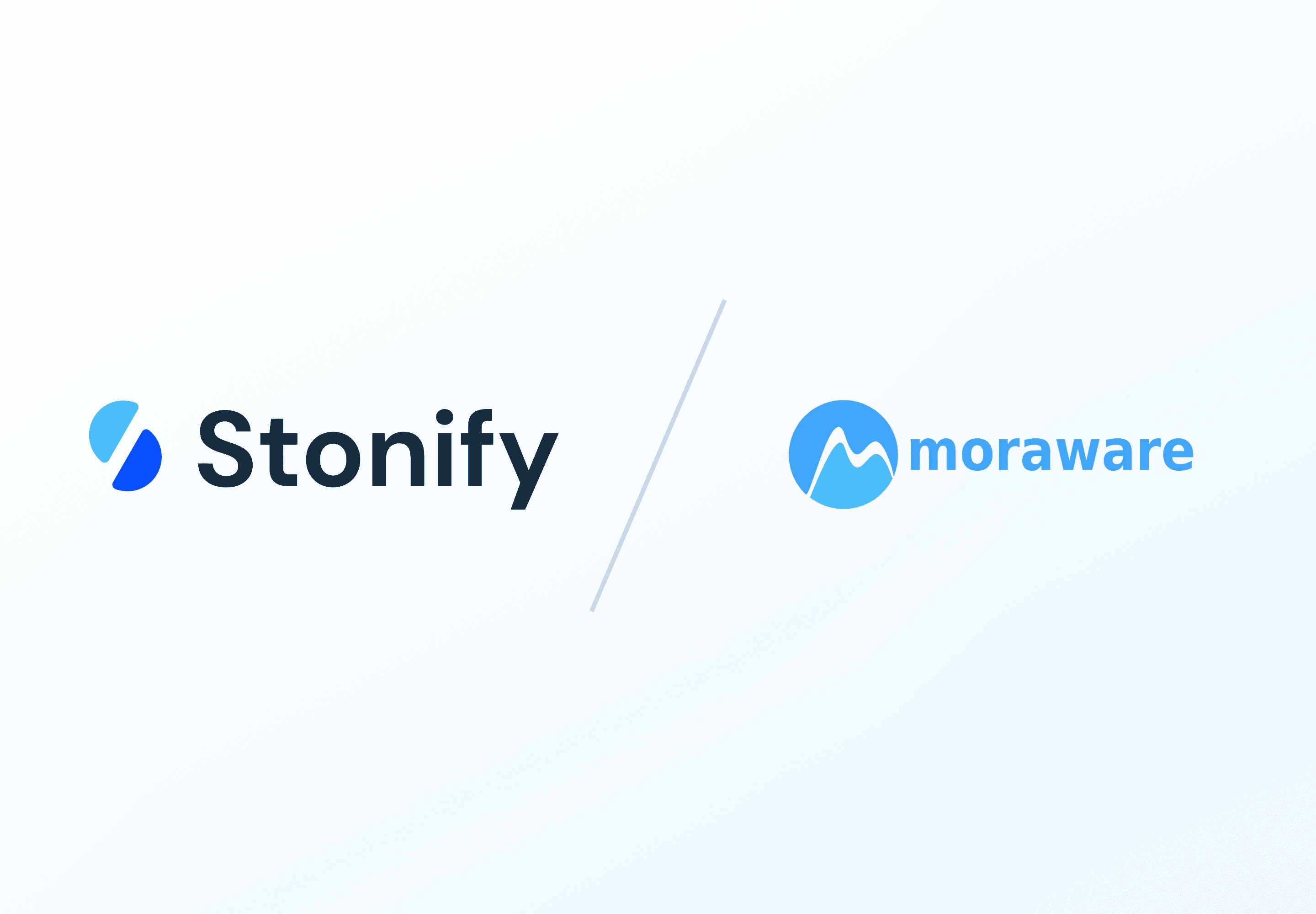 CEO-focused illustration comparing two stone fabrication software workflows in a clean light-blue vector style.
