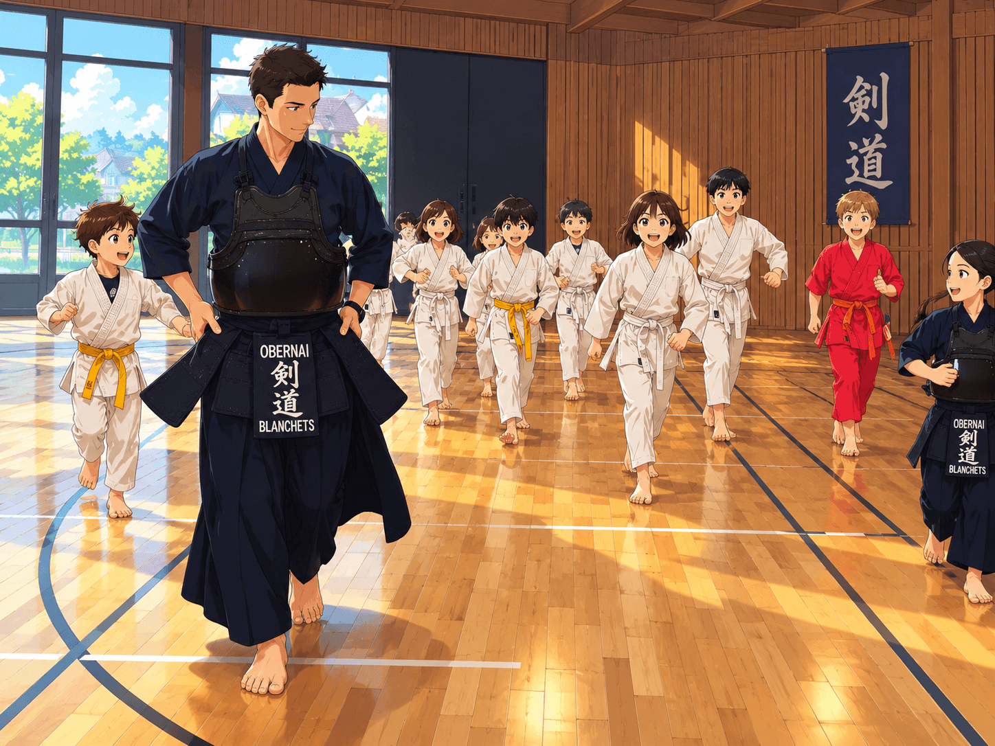 Jeunes pratiquants de kendo lors des combats de la Coupe d’Obernai