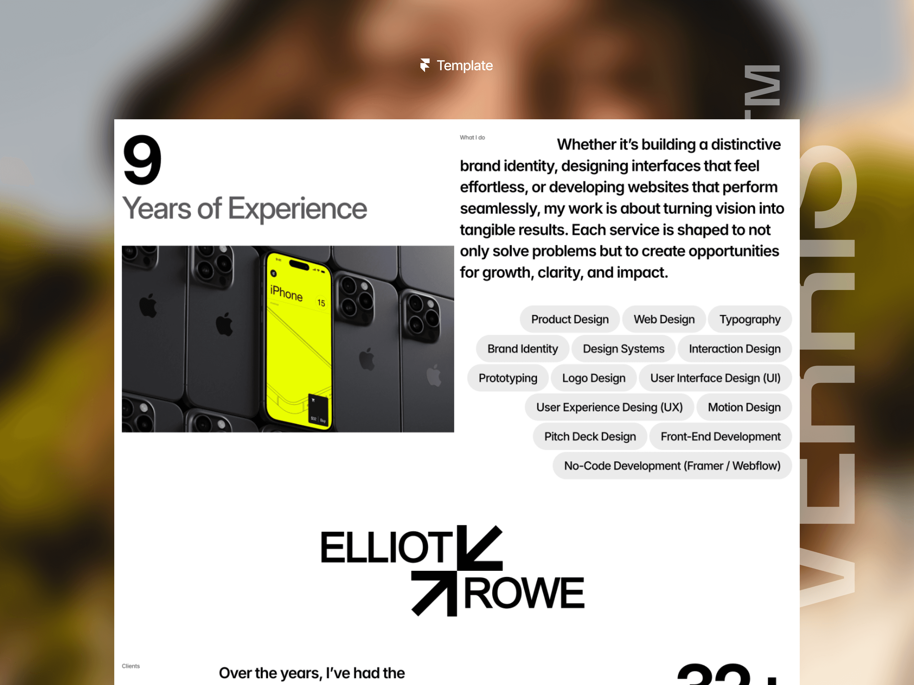 Verris — Minimalist Portfolio Website Template Showcase Image 2
