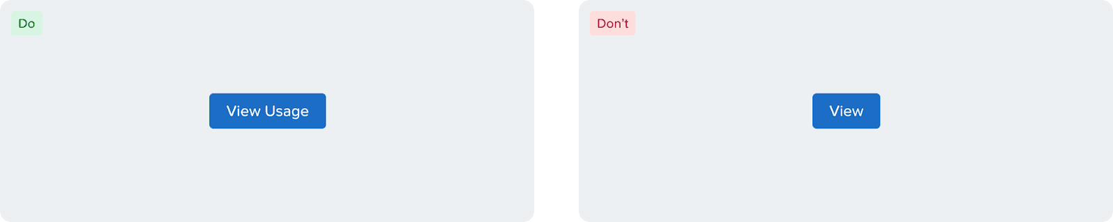 Examples of the text inside the buttons