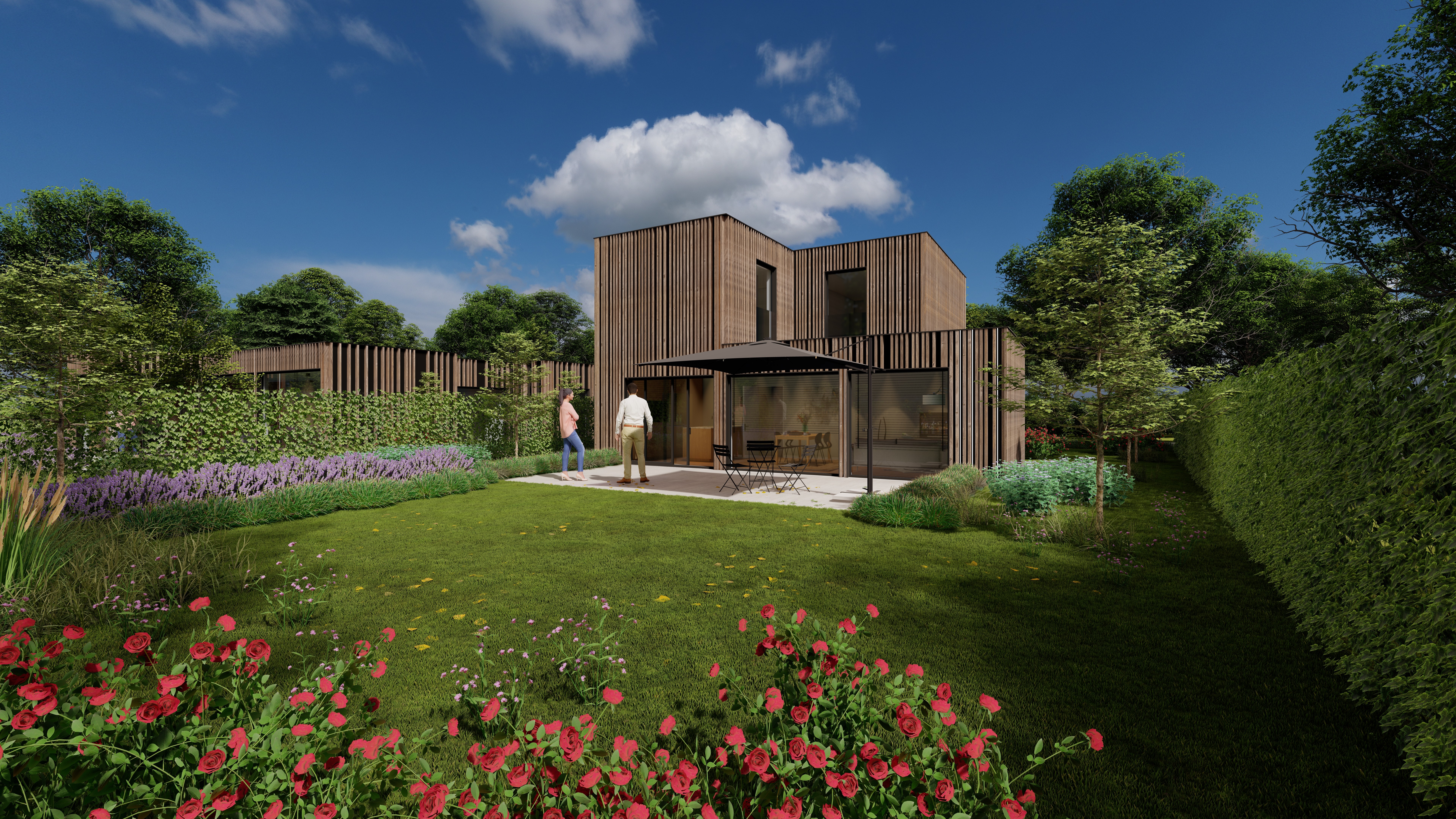 render buitengevel hout hub123