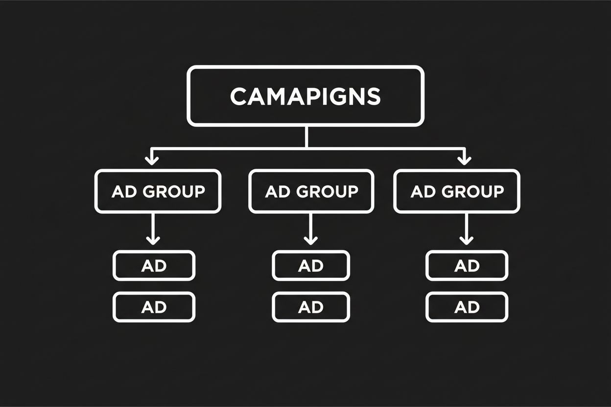 Campaign structure flowchart on a whiteboard