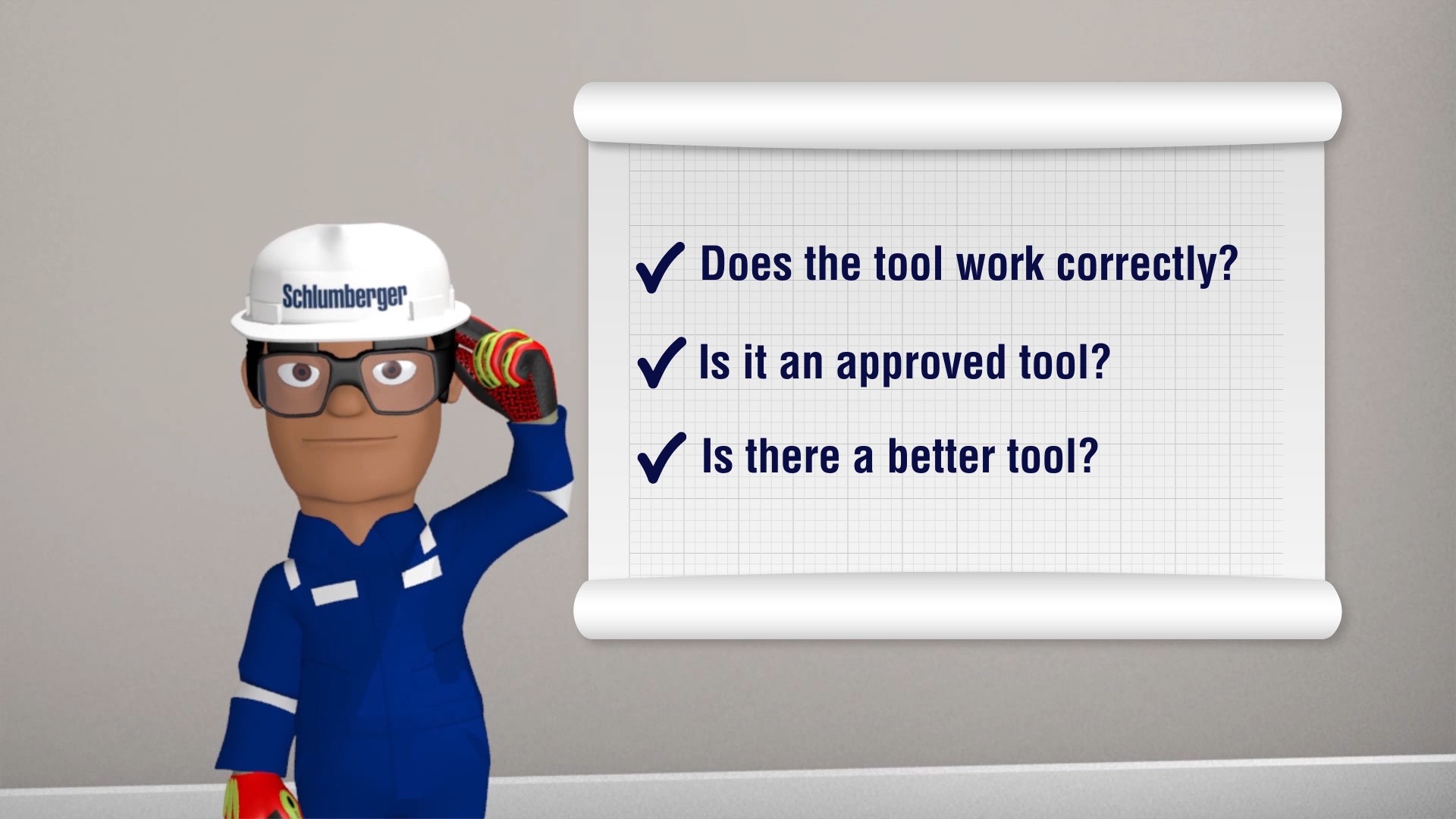 Hand safety checklist in animated safety video