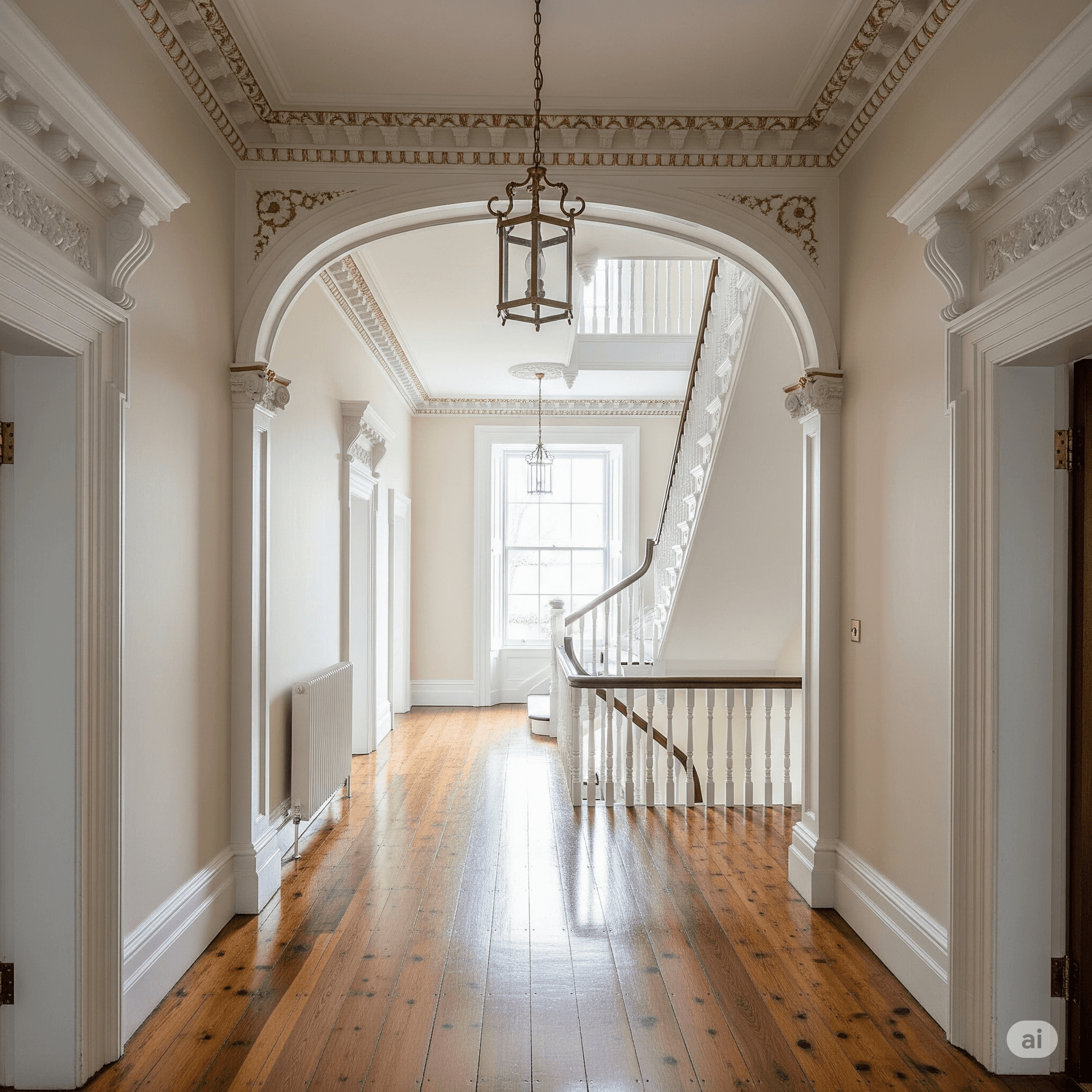 A corridor with fresh paint