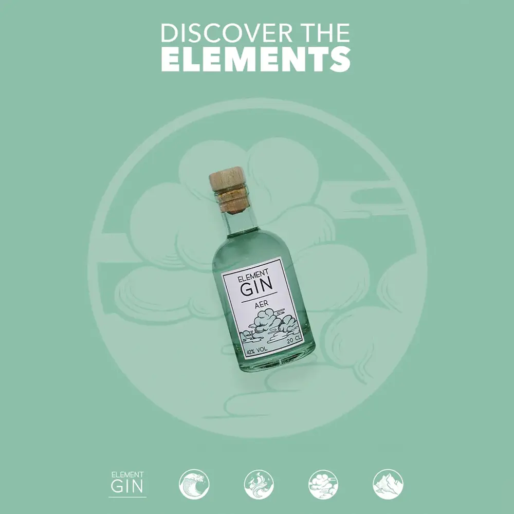 Anotho.io ad for Element Gin