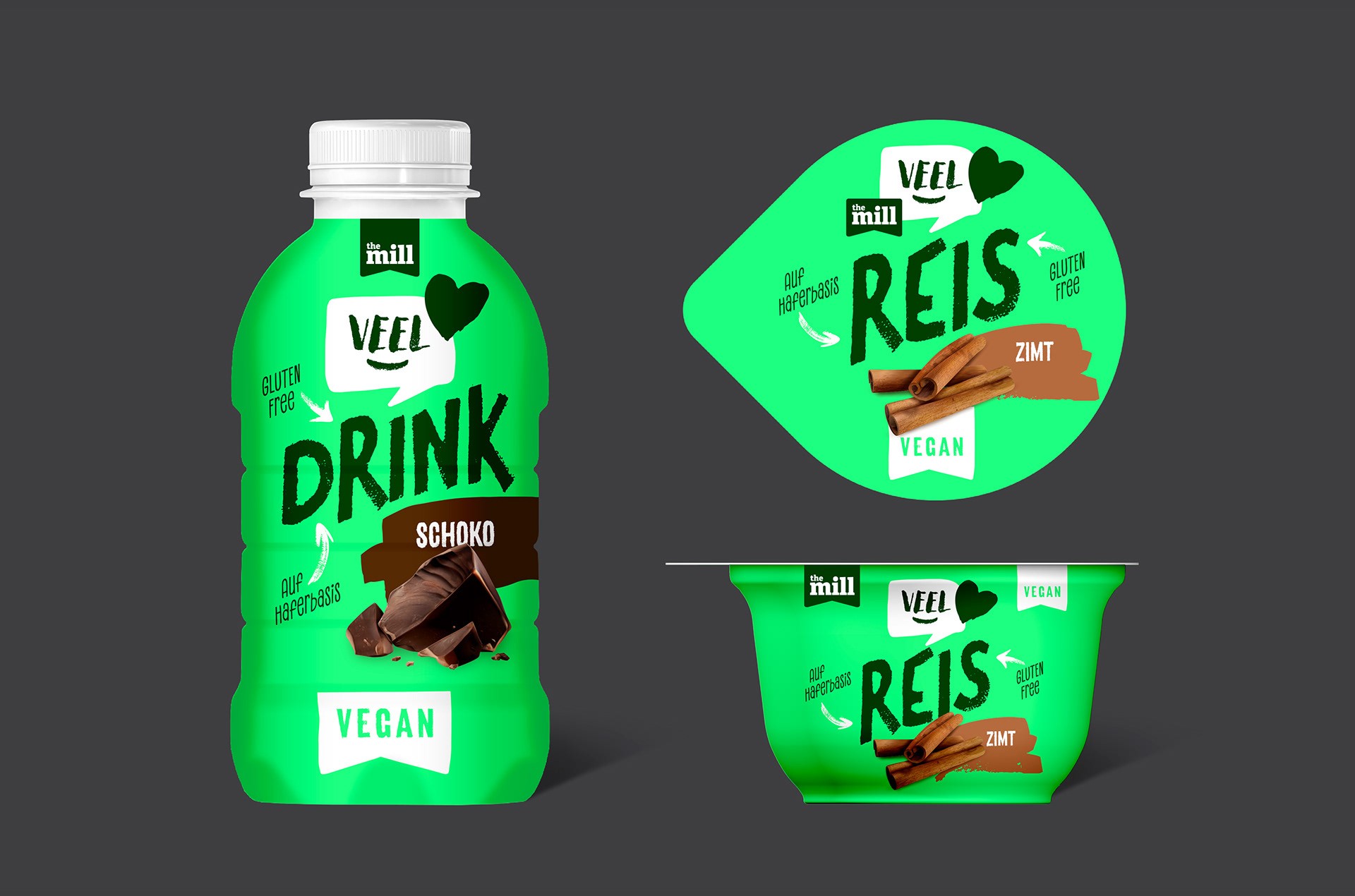 Label Design für eine vegane Food Linie – modernes Verpackungskonzept mit klarer Typografie und natürlicher Farbwelt