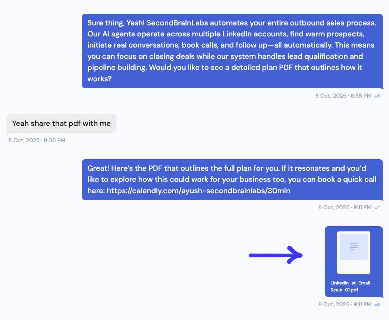 linkedin automation to send files and pdfs