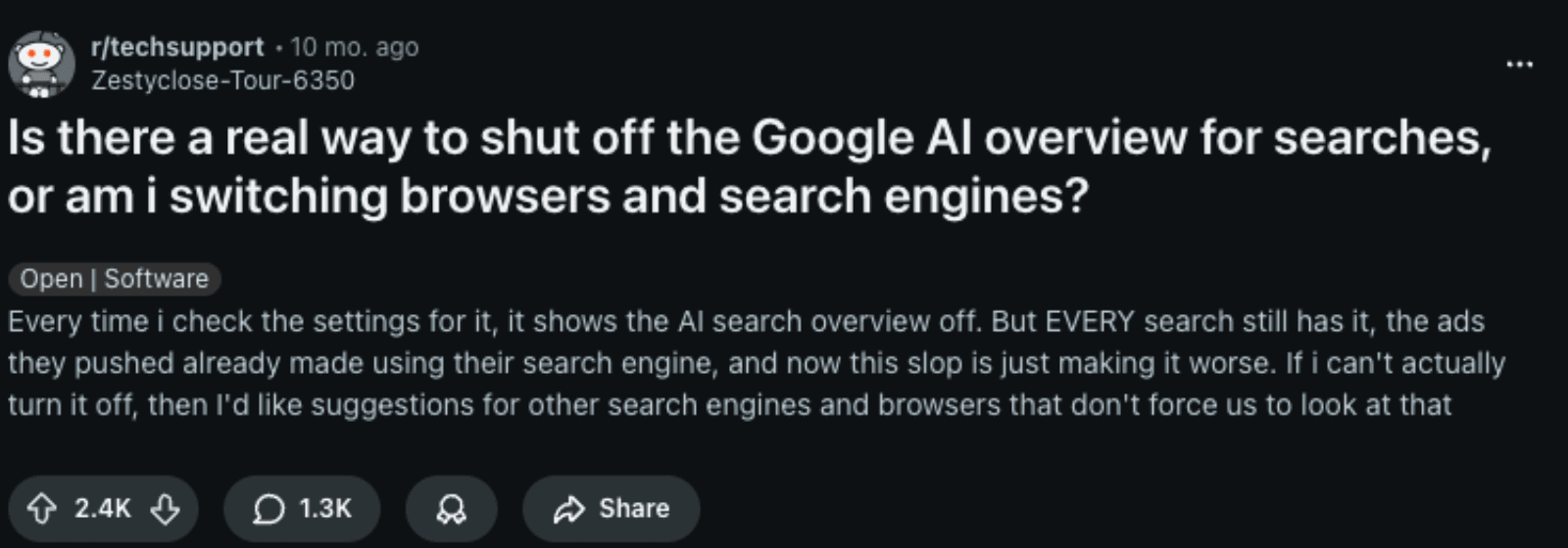AI overviews reddit