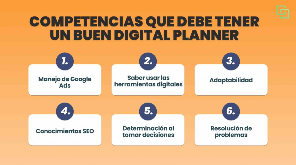 COMPETENCIAS QUE DEBE TENER UN BUEN DIGITAL PLANNER