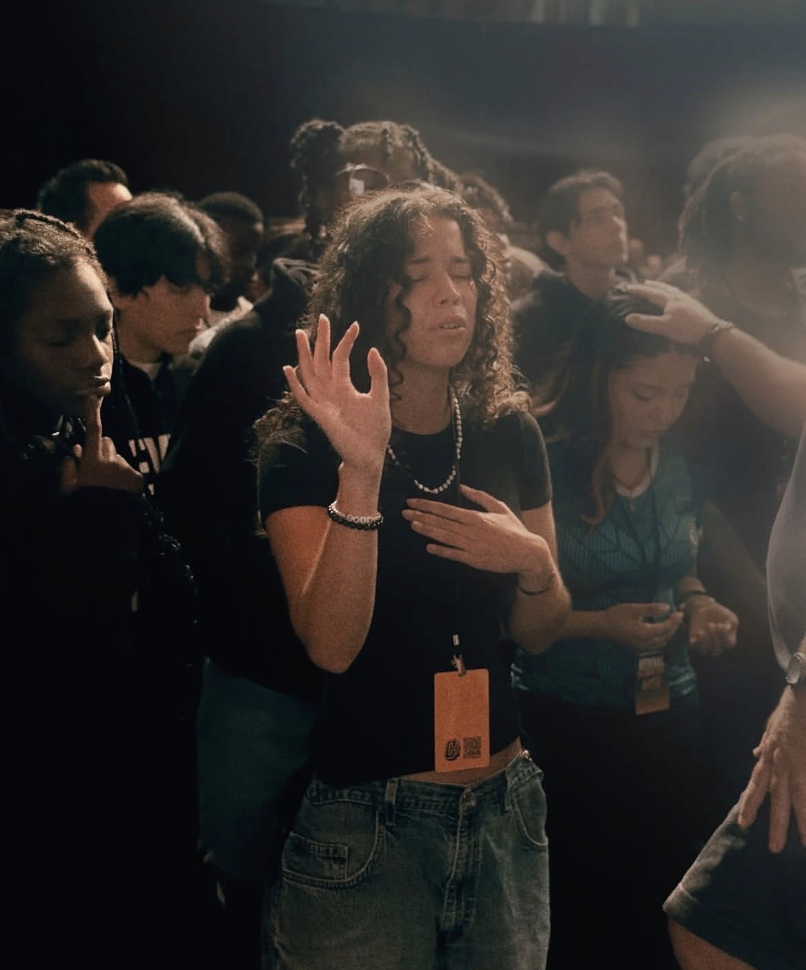 A dog sits on the grass, silhouetted against a beautiful sunset in the background.