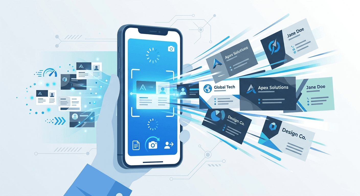 Batch scanning multiple business cards quickly using Habsy Business card Manager