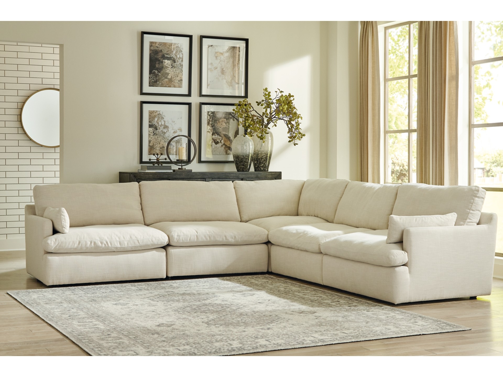 "Tanavi Sectional with spacious seating and contemporary design"