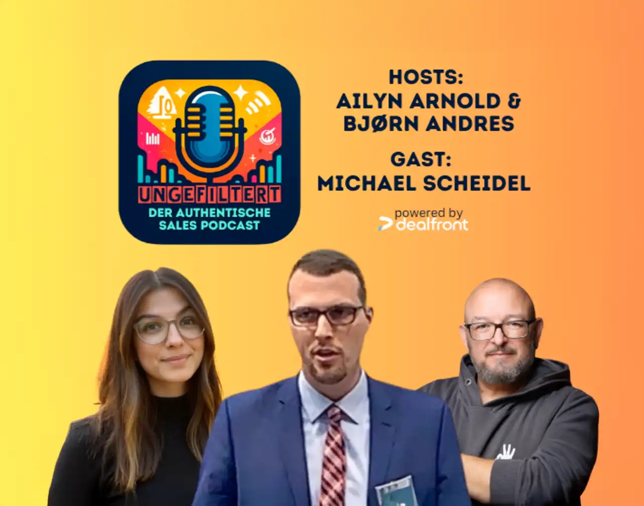 Podcast-Cover mit Hosts Ailyn Arnold und Bjørn Andres und Gast Michael Scheidel – Symbolbild für die Frage Bootstrap oder Investor in der Pflege