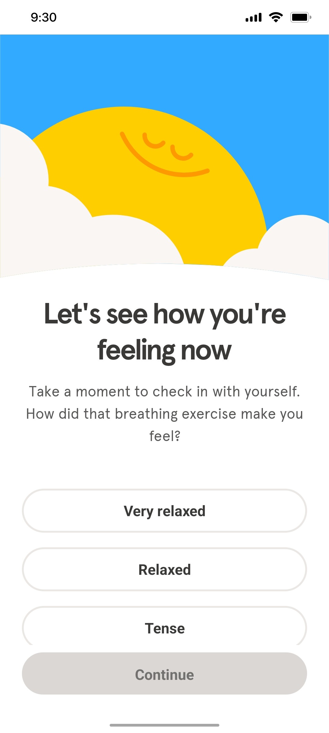 Headspace How you feeling screen