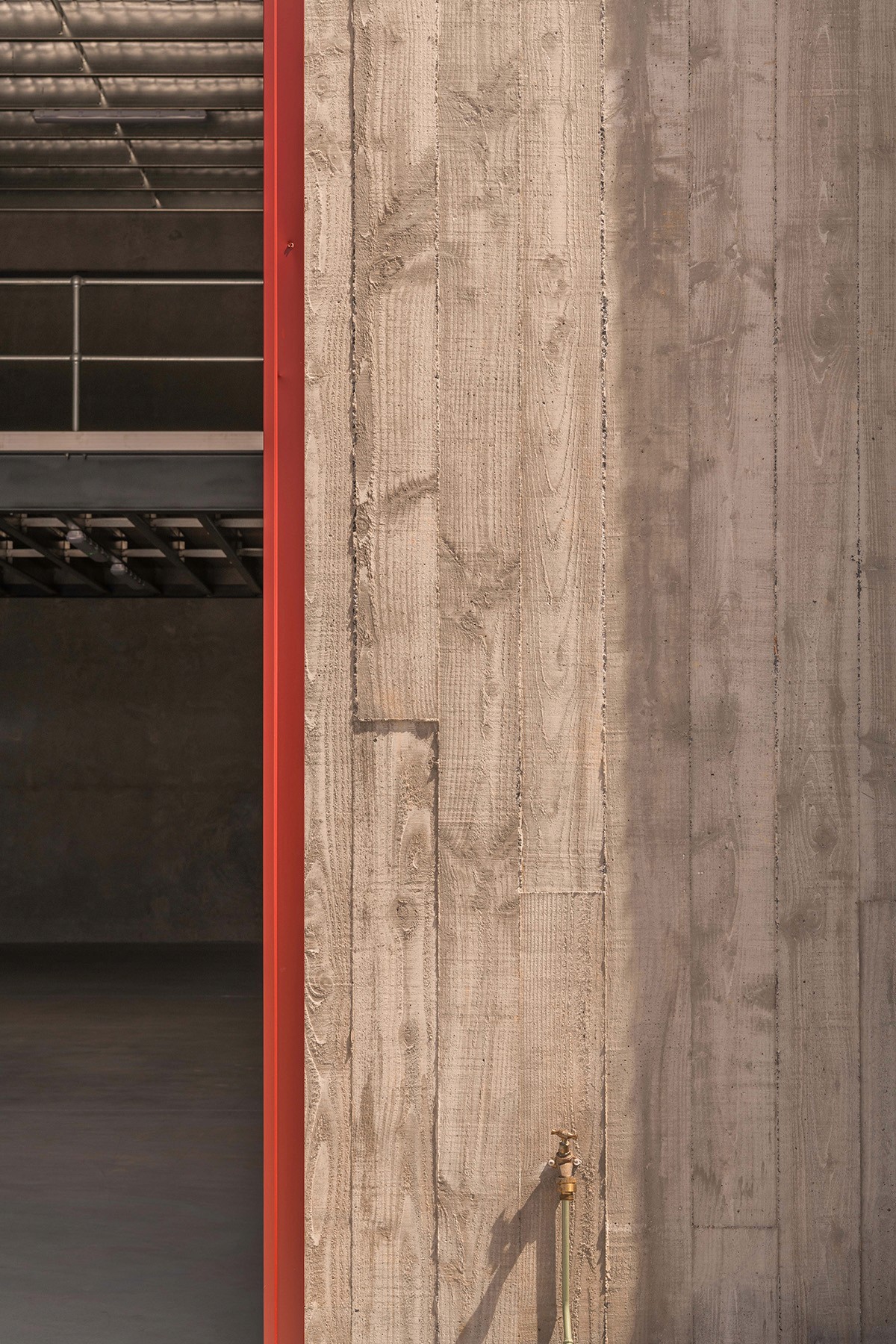 Exterior wood surface of Redsheds storage structure. 