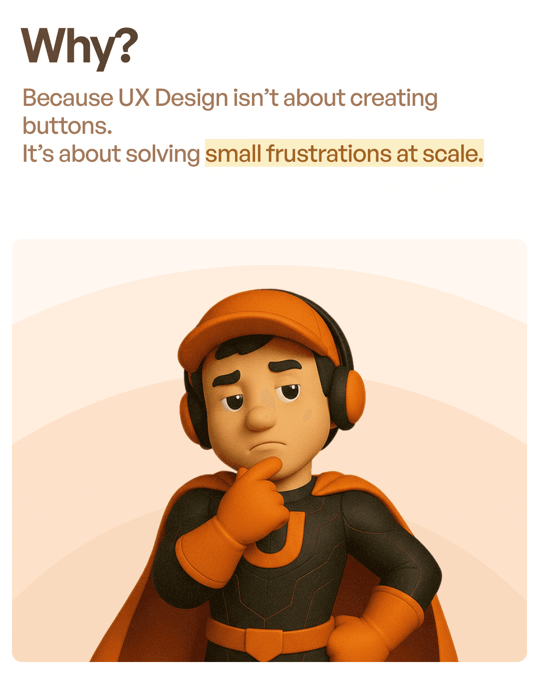 Upslide Mascot thinking why