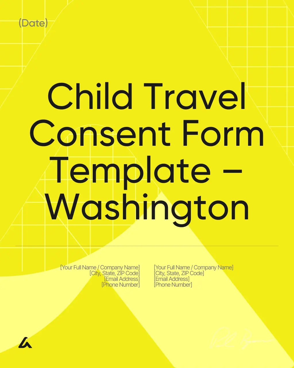 Child Travel Consent Form Template – Washington