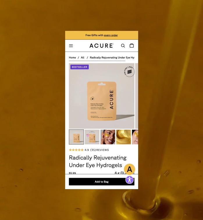 screen grab of website