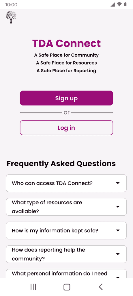 Phase 1 Signup Screen for Mobile