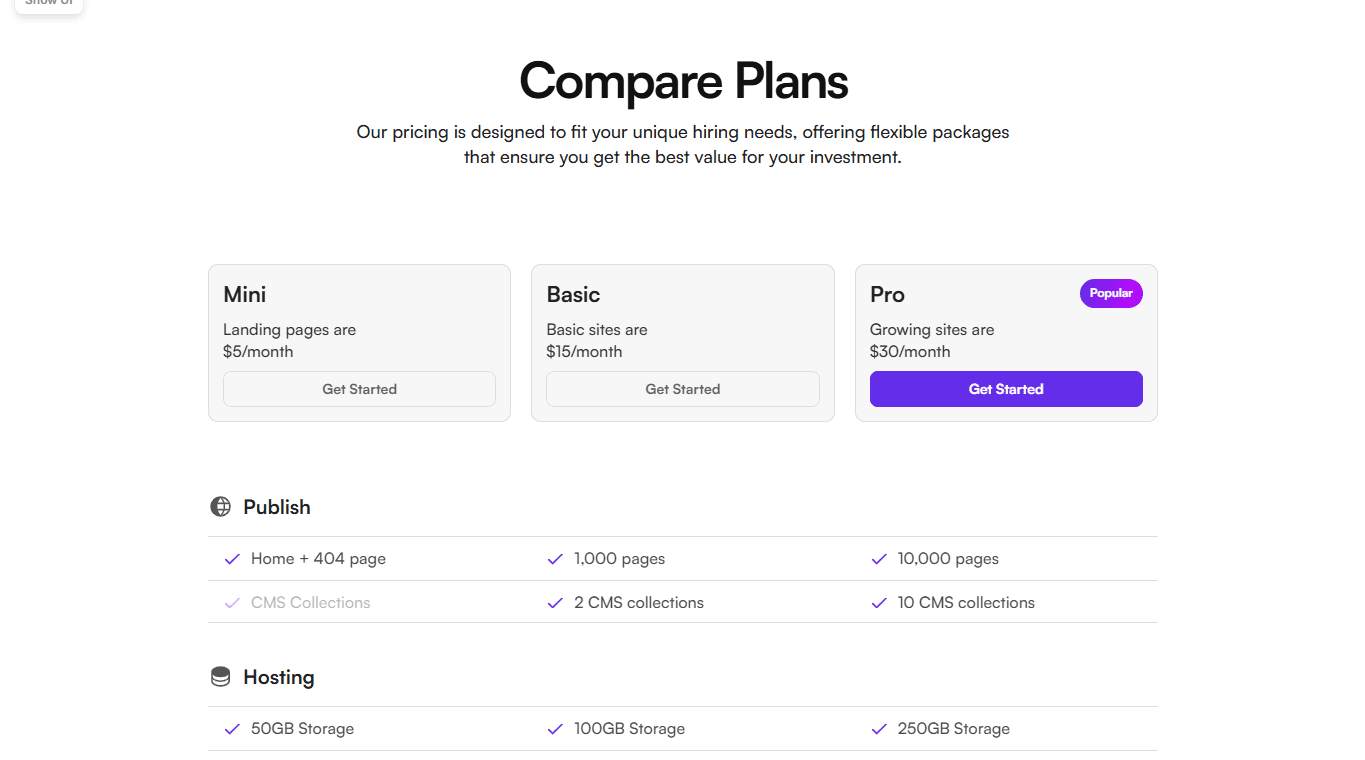 Framer Pricing Table Section v3