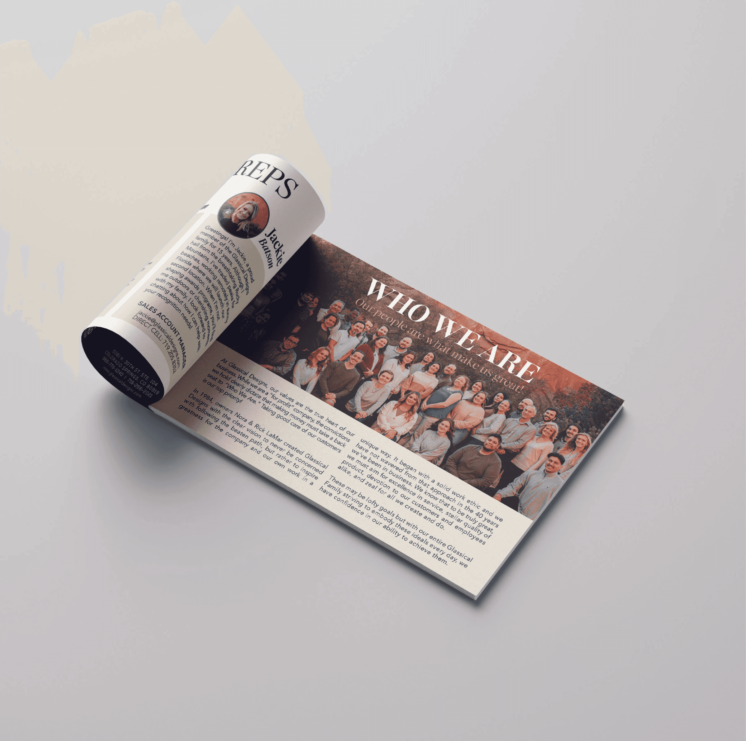 Batch.Works product catalogue book on a work top with a graphic printed image on the front