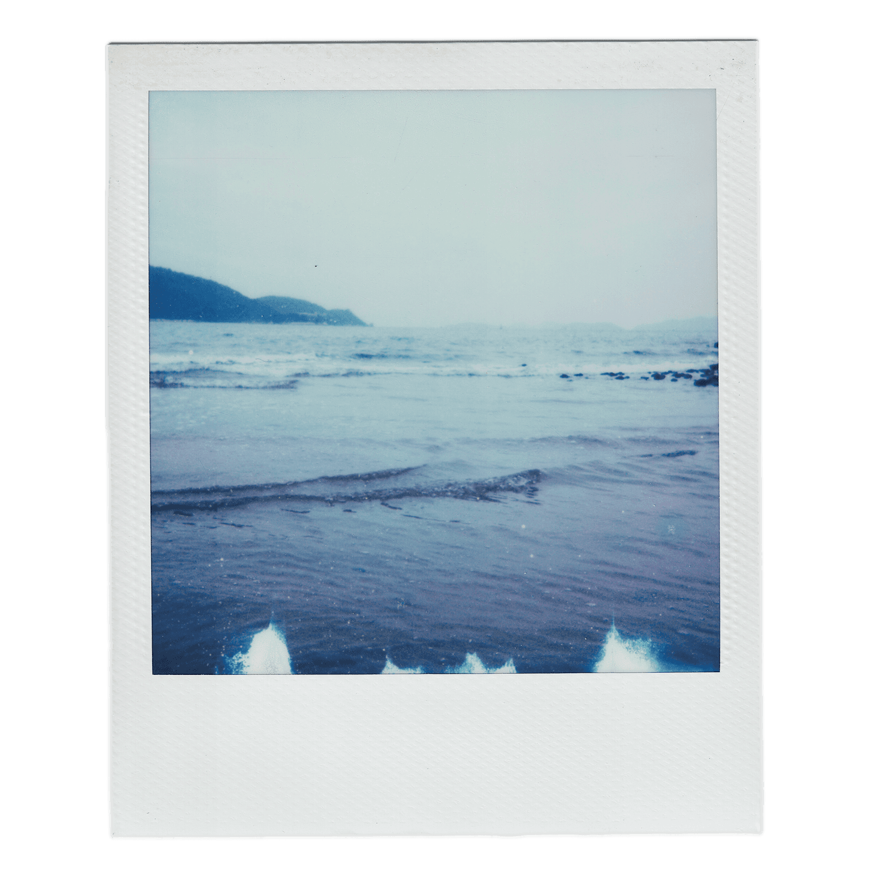 a polaroid that with the beach
