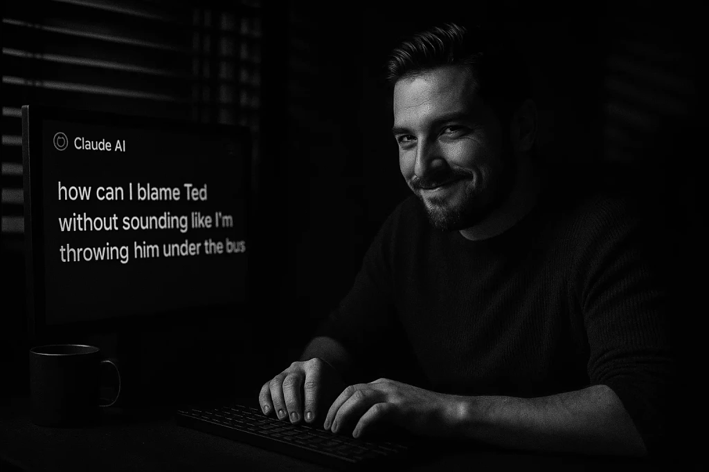 web developer enginnering asking claude how can blame ted without sounding like he's throwing him under the bus - assets_task_01k689g560e8zr8sje0bw39t97_1759067619_img_0.webp