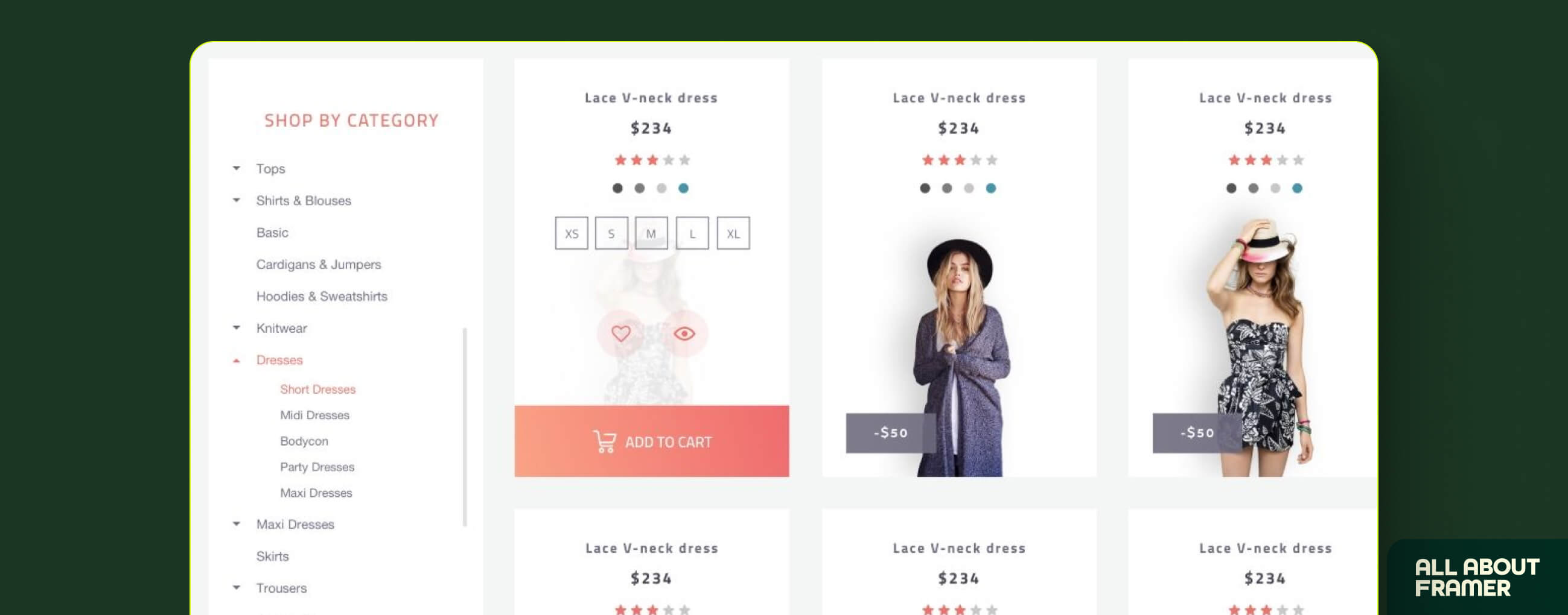 eCommerce filter UI