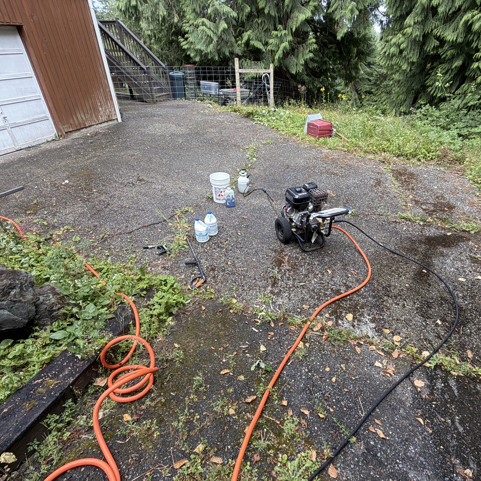 Before: driveway pressure washing & moss removal in Granite Falls, WA
