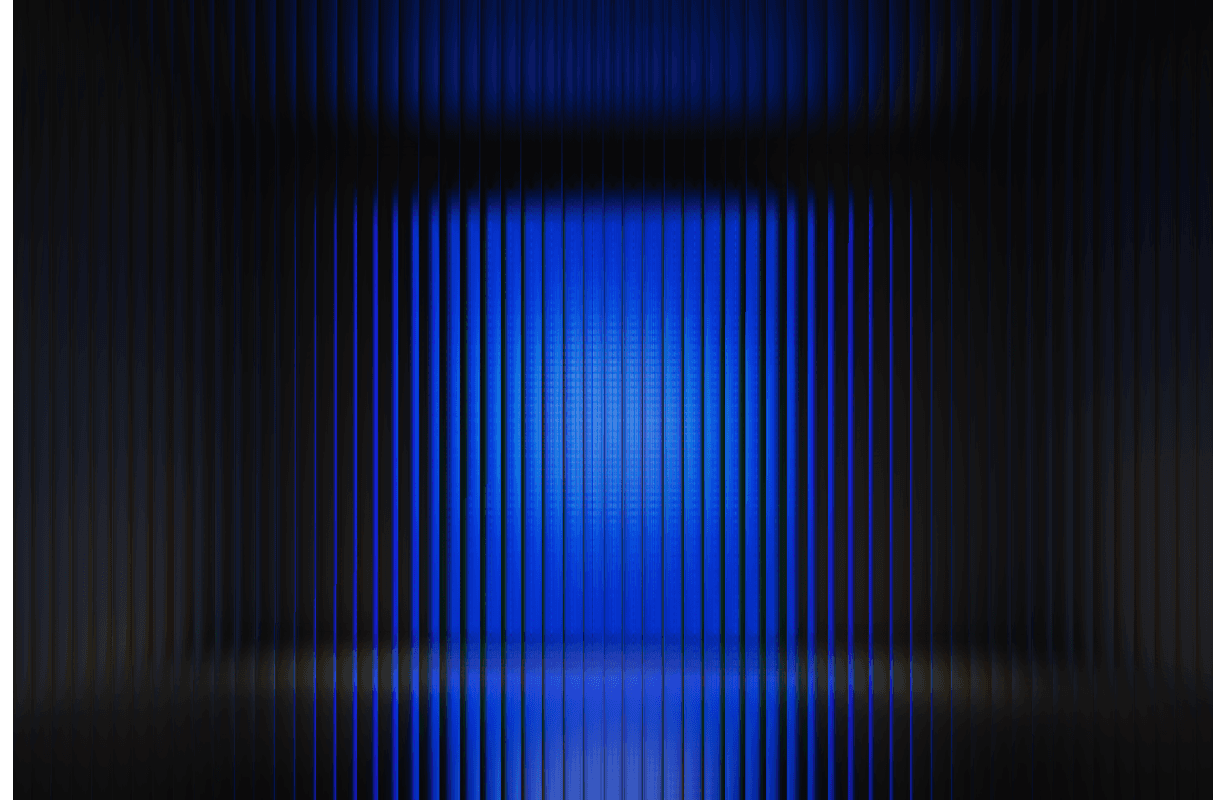 Blue-lit textured doorway introducing Bold & Beyond’s branding and strategy services, from brand positioning to visual identity.