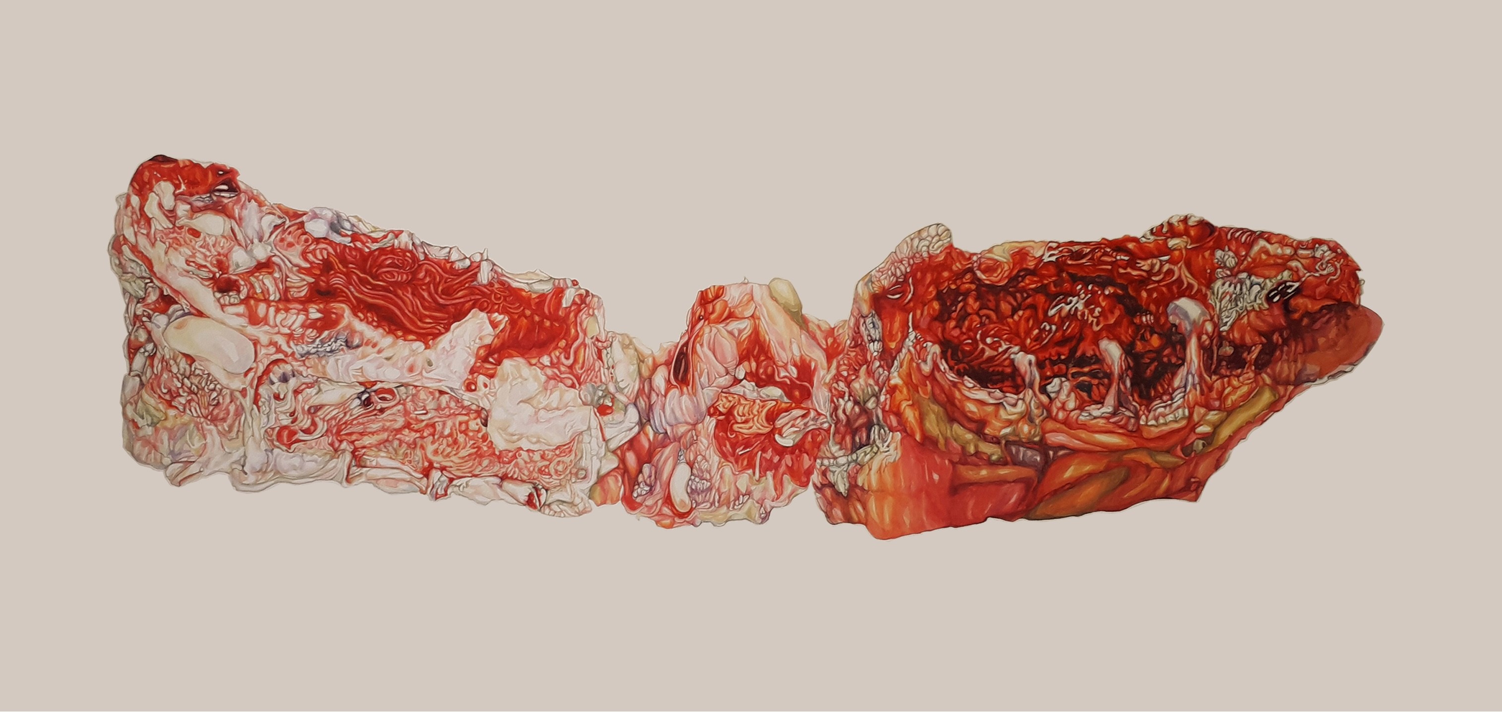 herd of sheep on road painting