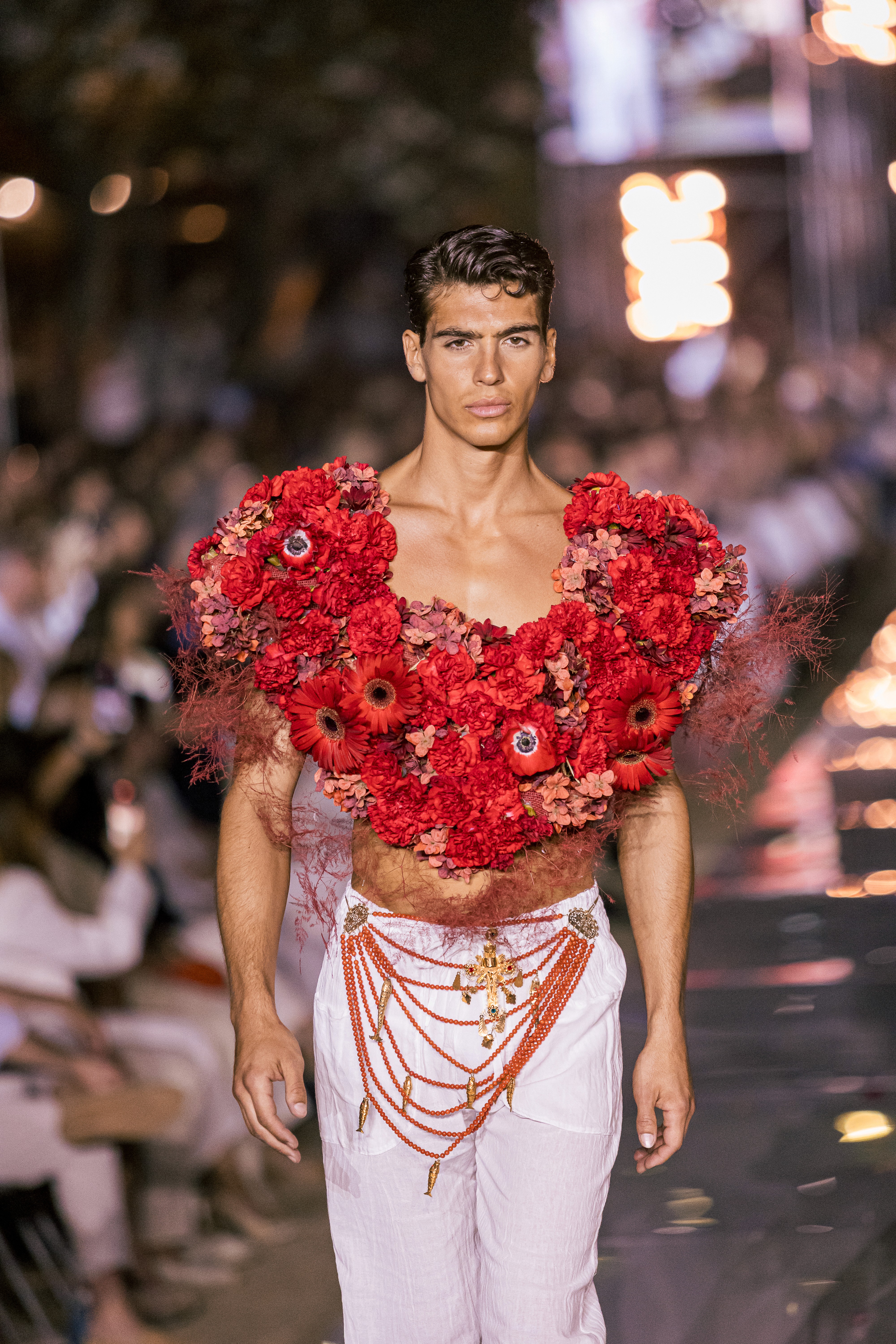 Floral arrangements for an Ibizan fashion show